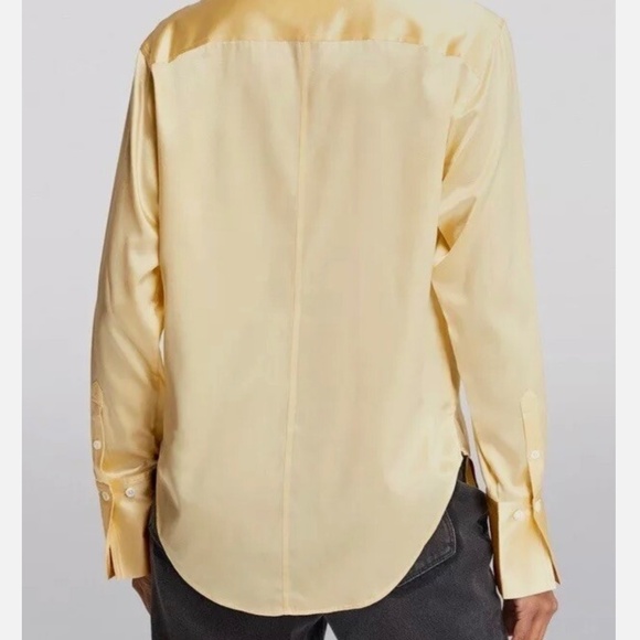 Frame Standard Stretch-Silk Shirt - Light Yellow - Picture 2 of 3